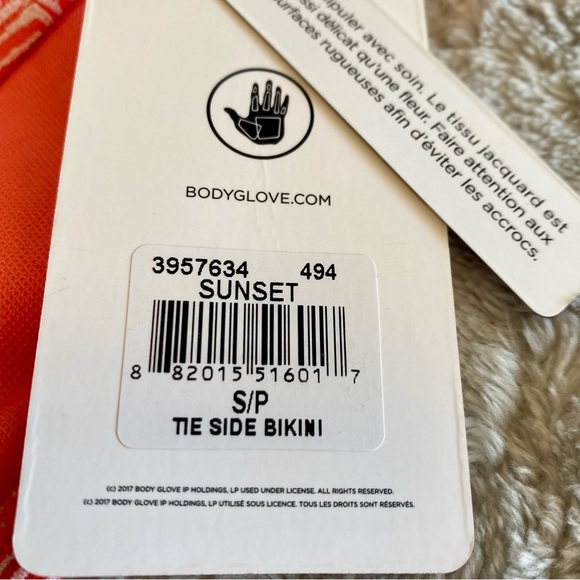 Body Glove Side Tie Sz S or L Orange 🍊 Print Bikini Bottom NWT - Picture 5 of 8
